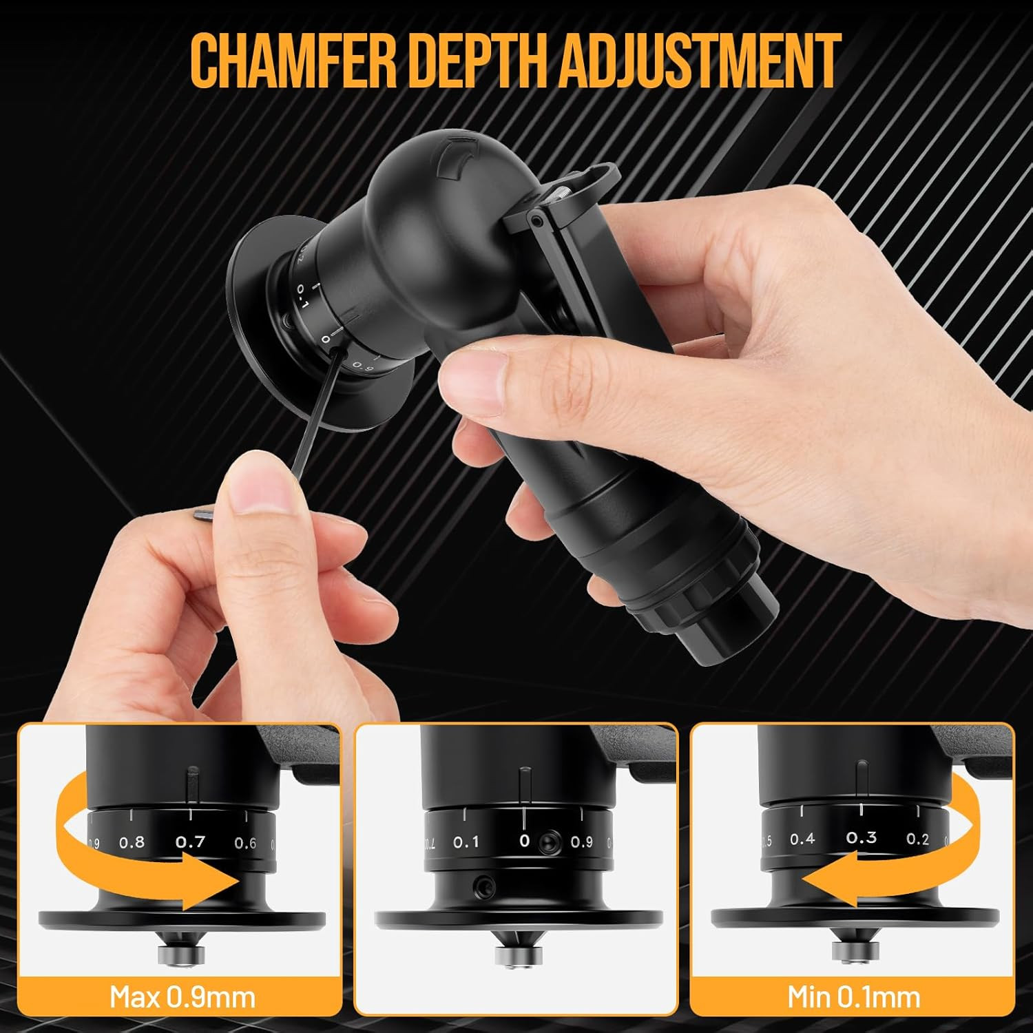 Pneumatic Chamfering Tool, Chamfer Tool with 6 C-Angle & 6 R-Angle Blades, Up...