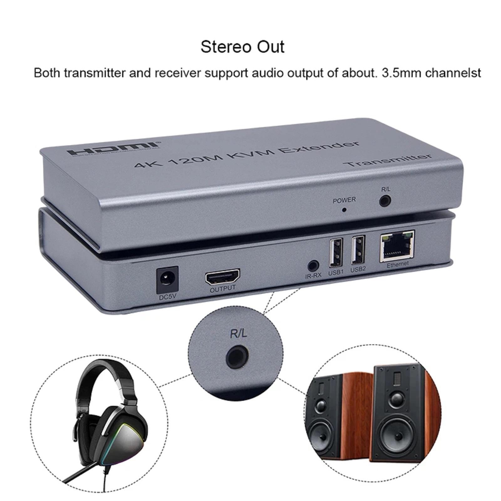 4K HDMI KVM Extender 120M 1080P HD No Delay Support USB KVM Extending Control B