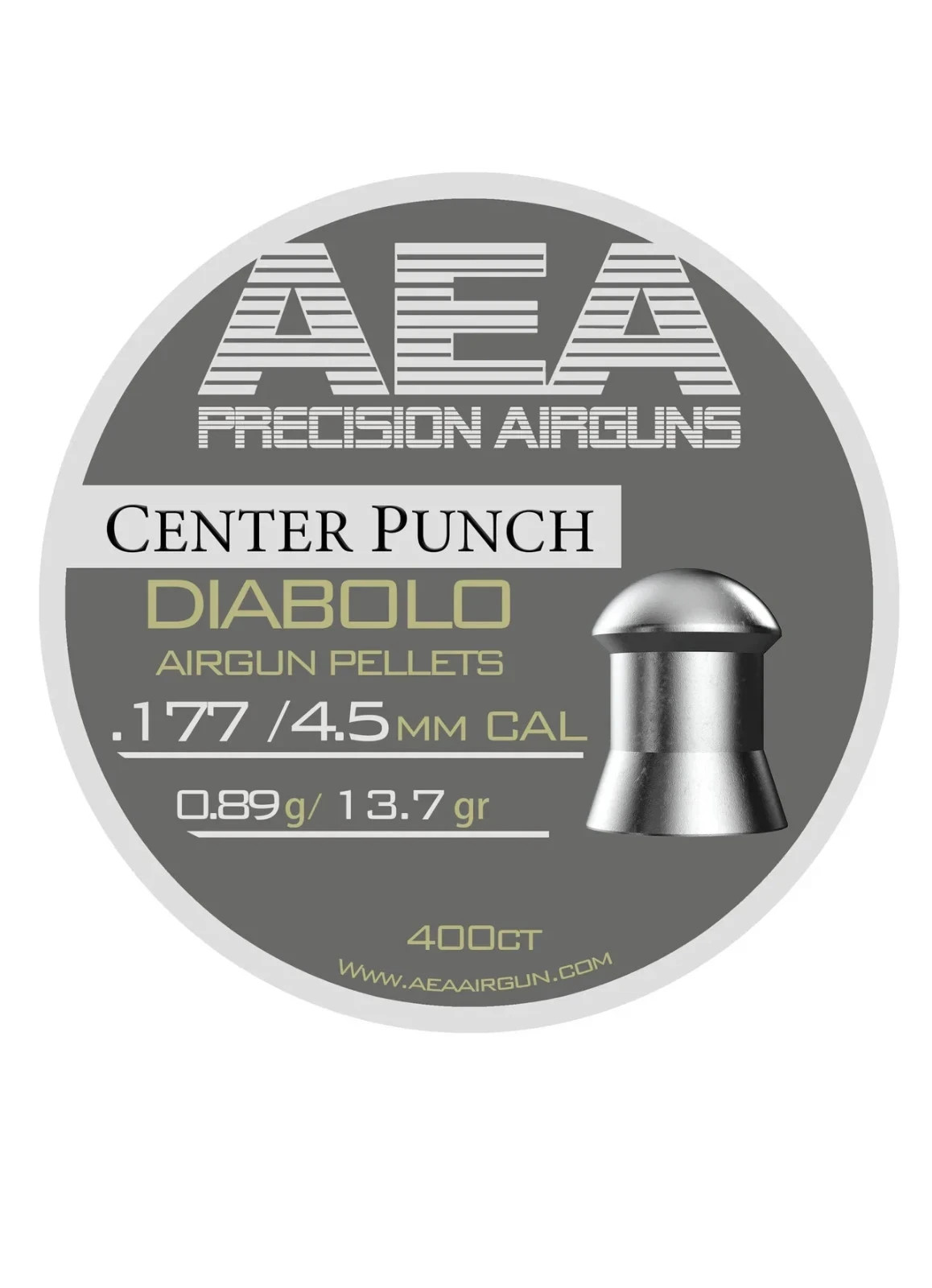 AEA Precision 400 Count CENTER PUNCH  Diabolo 4.5mm .177 Caliber Pellets