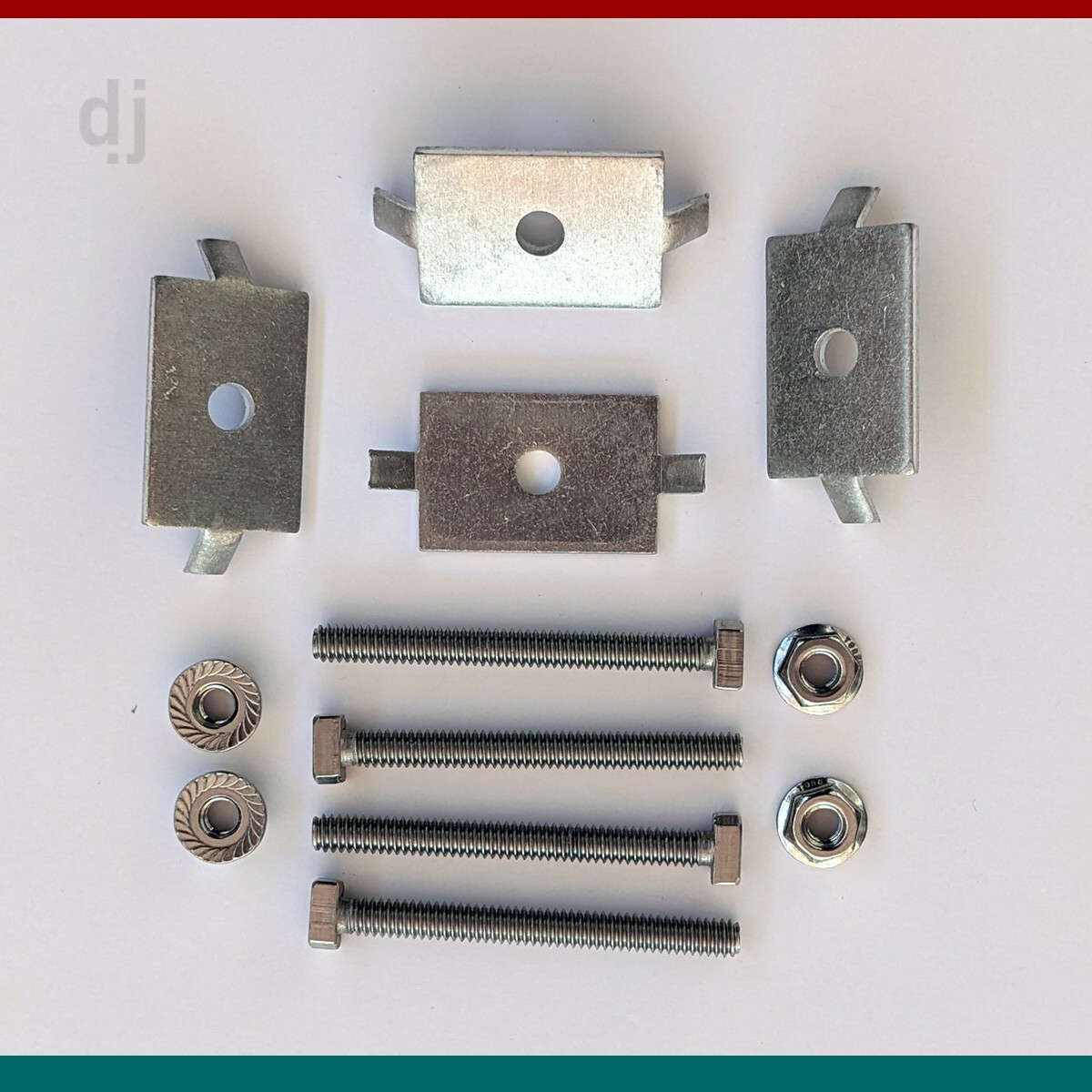 Pack of 4 Ironridge Solar Panel Mid Clamps F-G 2.5" T-Bolt 29-70TB-108 Clear