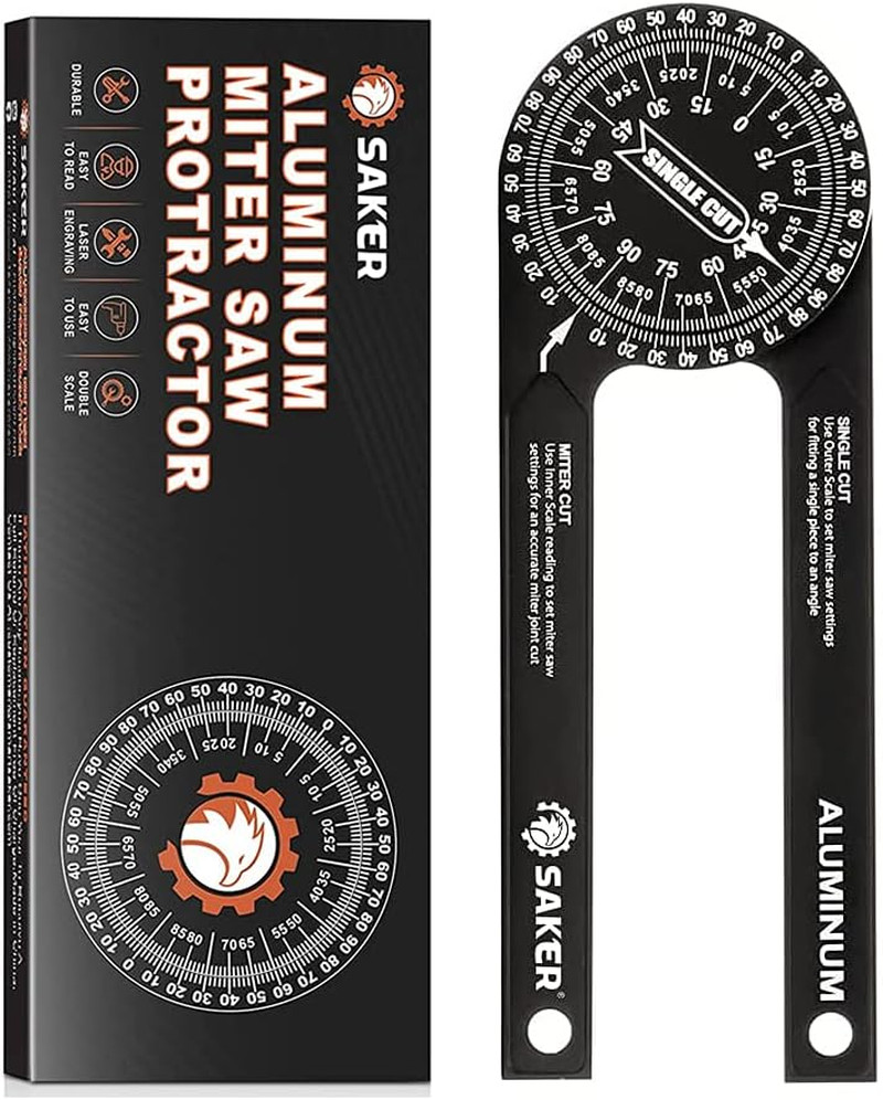 Miter Saw Protractor|7-Inch Aluminum Protractor Angle Finder Featuring Precision
