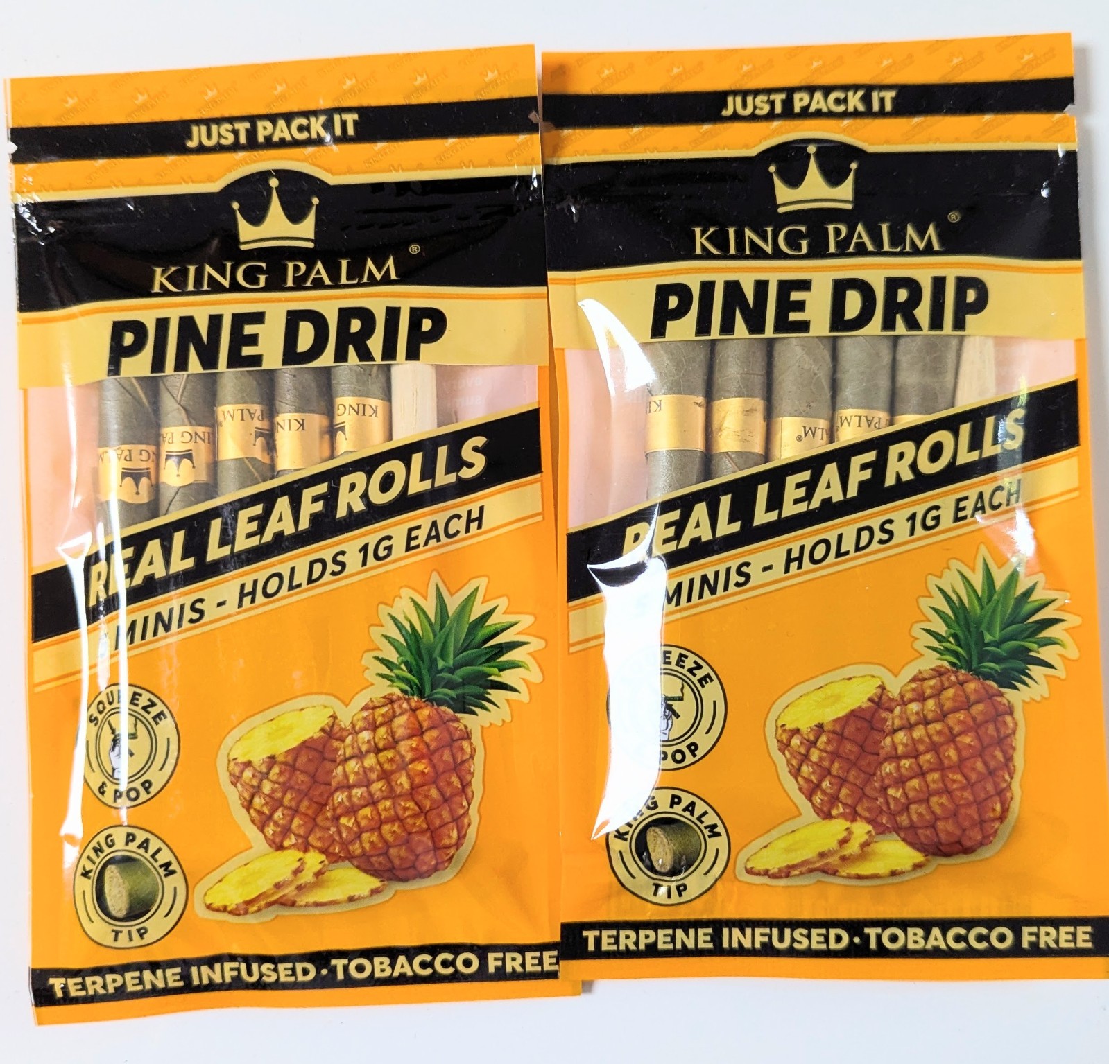 King Palm Mini Size Cones - (Pine Drip, 2 Pack (10 Rolls))