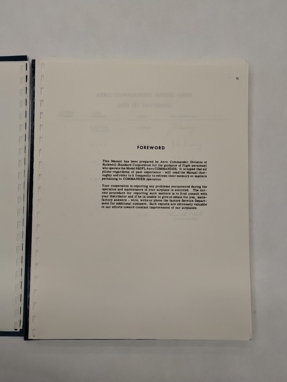 Grand Commander 1968 Model 680FL Flight Manual-Original