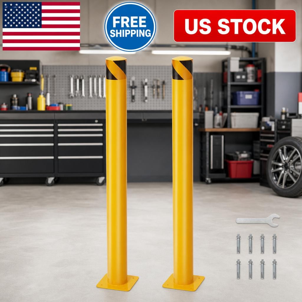 42 Inch Safety Bollard Posts for Facility & Current Protection, with 4.5" Diamet