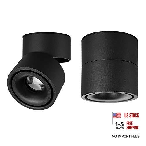 LED Ceiling Spotlight - Wall Light 360°Adjustable 3000K（warm light） Black