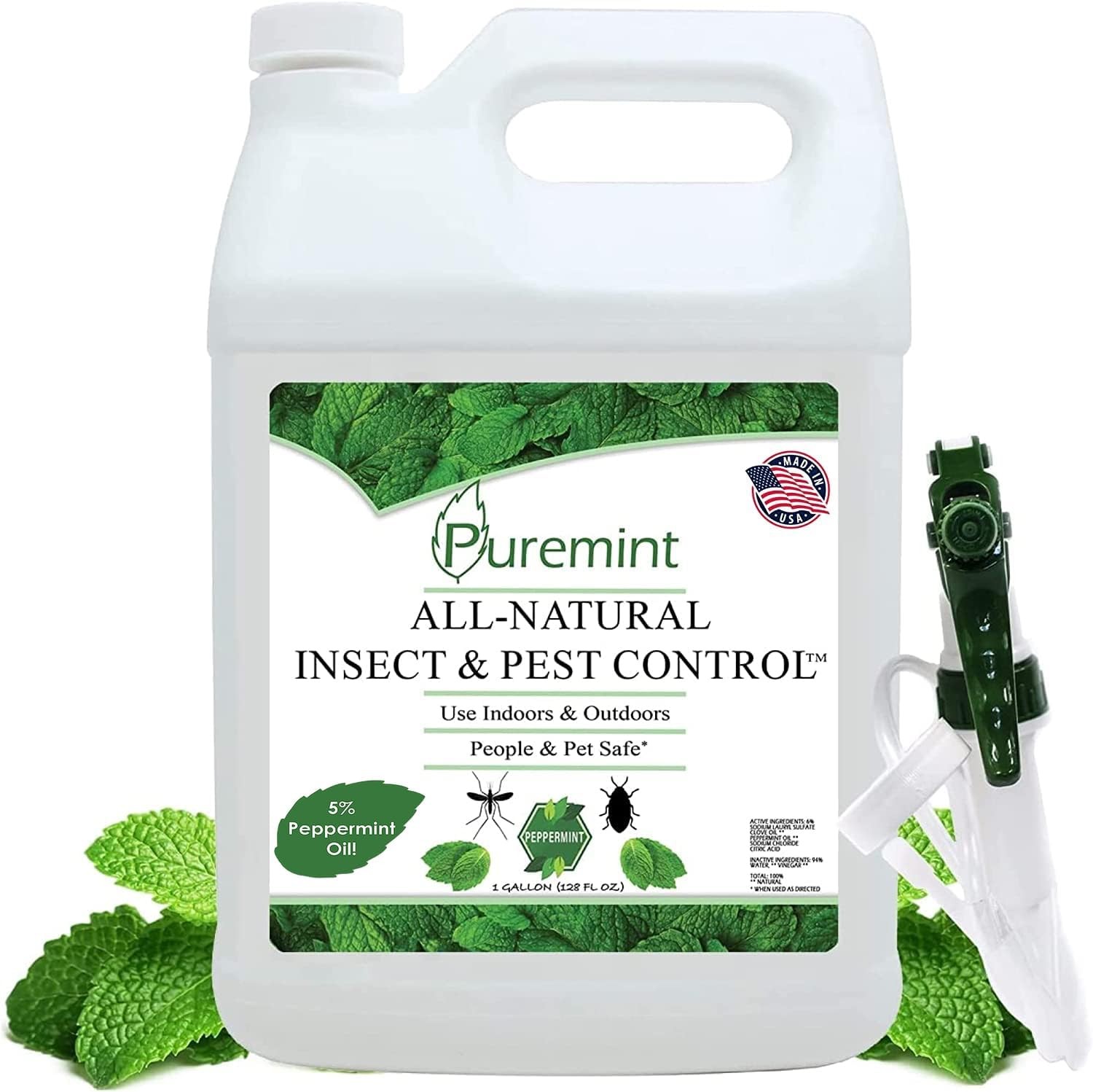 Puremint Insect & Pest Control, Powerful & Natural 5% Peppermint Oil Spray for A