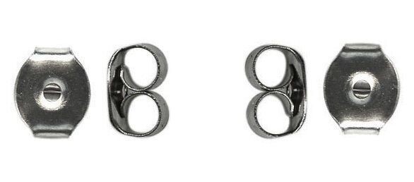 50 Stainless Steel Butterfly Style Ear Nuts Earring Post Backs Clutch Type 304