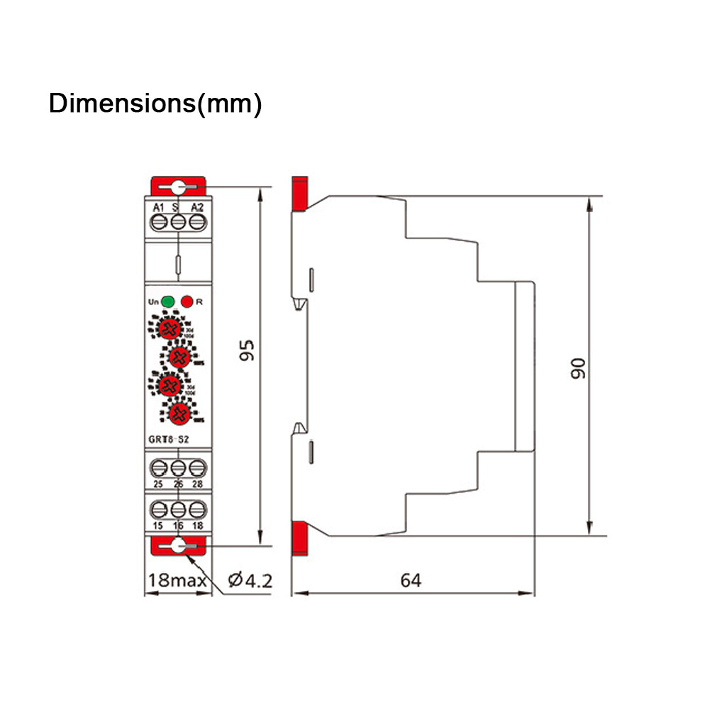 GRT8-S2 ON/OFF Repeat Cycle Timer Relay DIN Rail Asymmetric Cycle Timer Relay