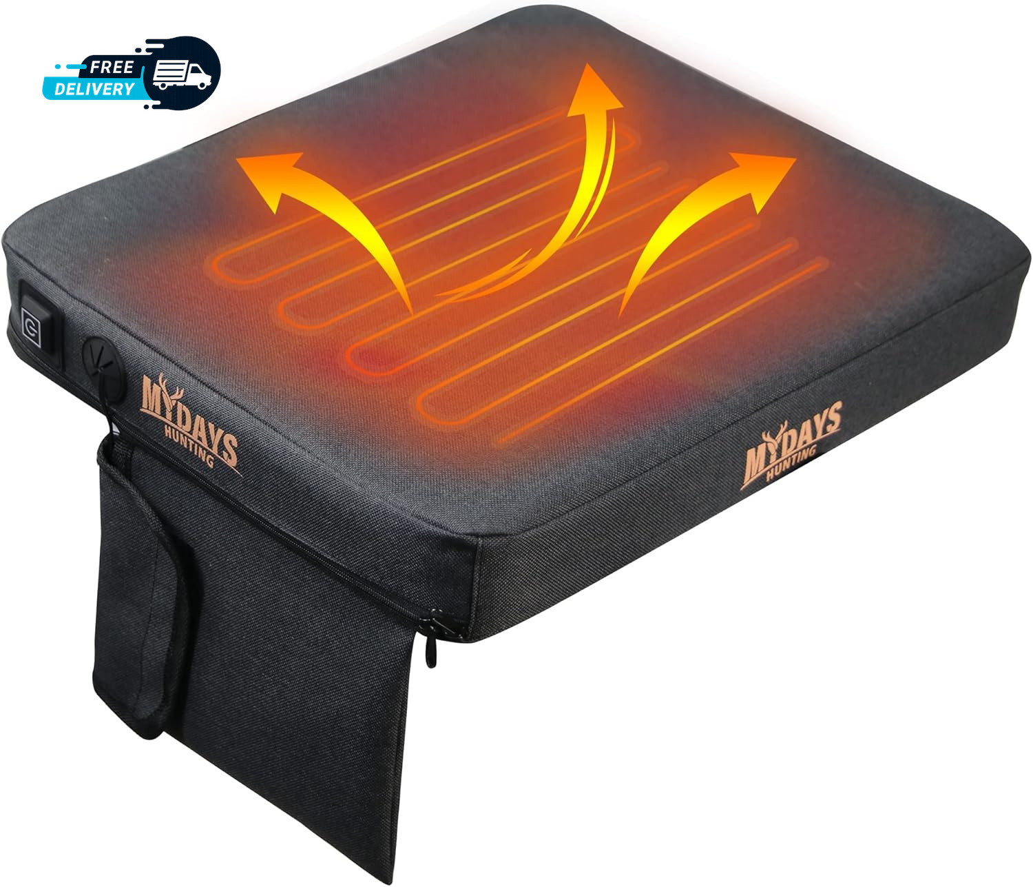 Portable Heated Seat Cushion Memory Foam Heating Seat Pad for Outdoor Stadium