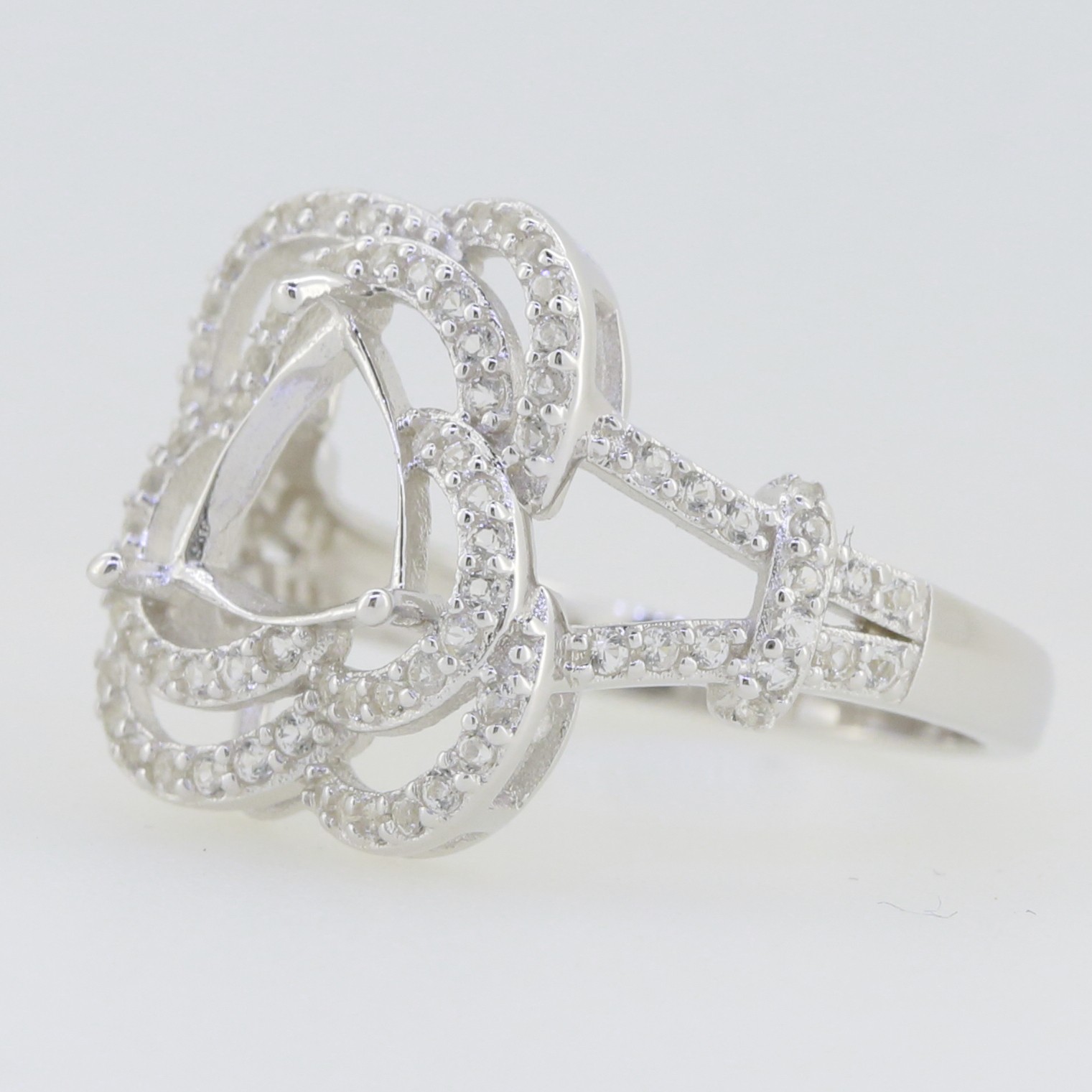 Sterling Silver Semi Mount Ring Setting Trillion Tri 8X8mm