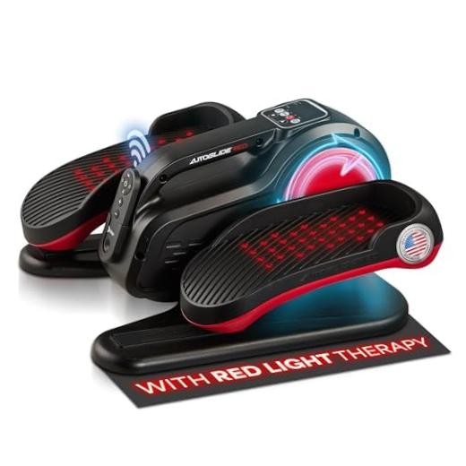 Red Elliptical-Leg Excerciser with Light Therapy - Under Desk - 10 Red
