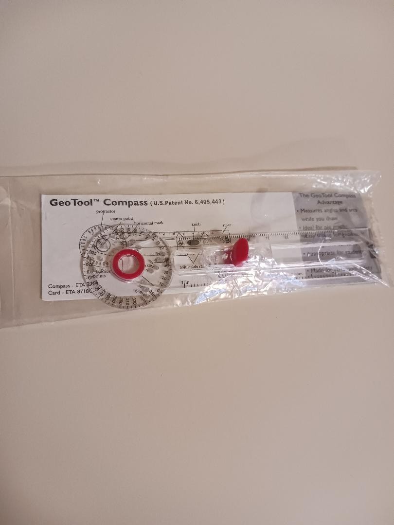 Geo Tool Compass by ETA Cuisenaire School Student Math Ruler New in Package