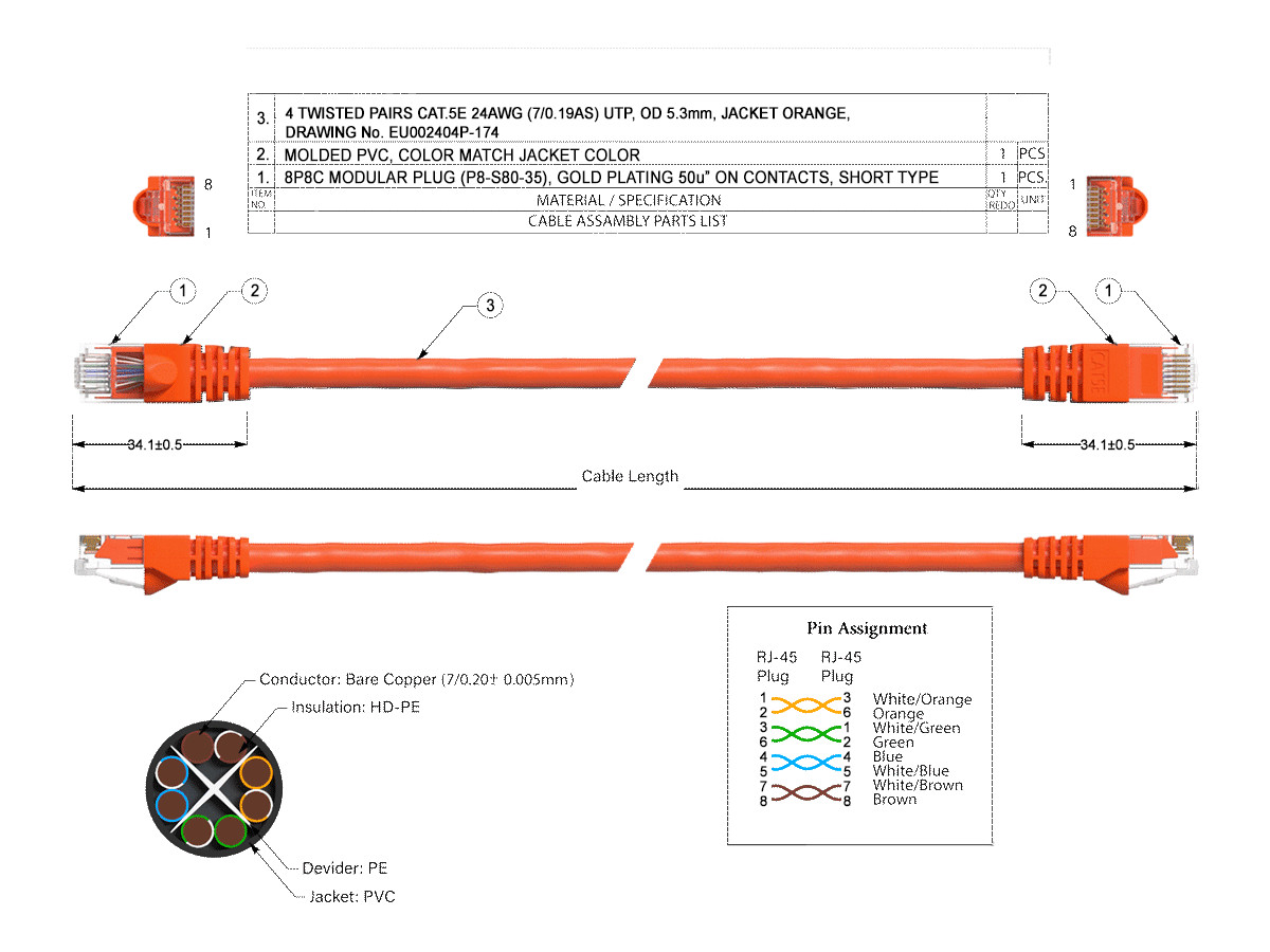 14ft Cat5e Crossover UTP Ethernet Network Patch Cable Snagless 24AWG Bare Cop...