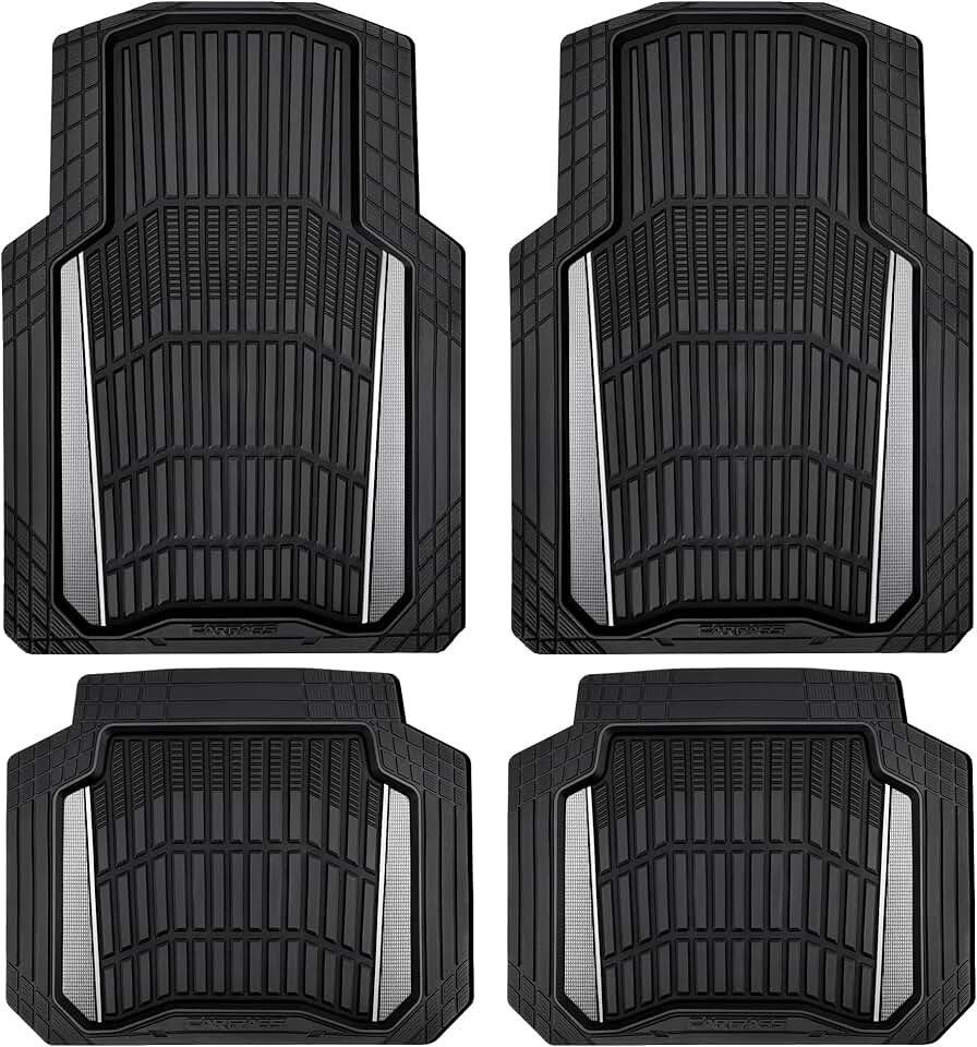 CAR PASS Heavy Duty Rubber Car Floor Mats, Deep Waterproof Car Floor Mats All
