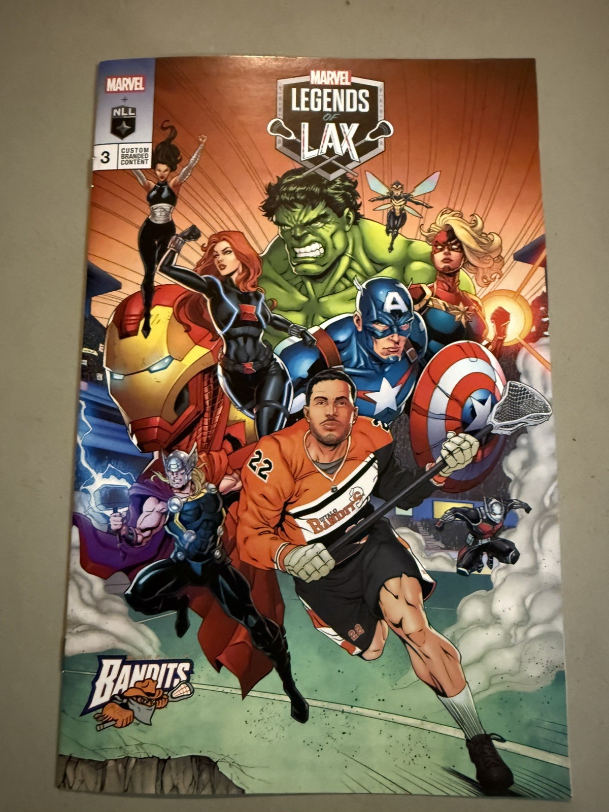 RARE 2025-26 Buffalo Bandits Marvel Super Hero Night Comic Book Josh Byrne #22