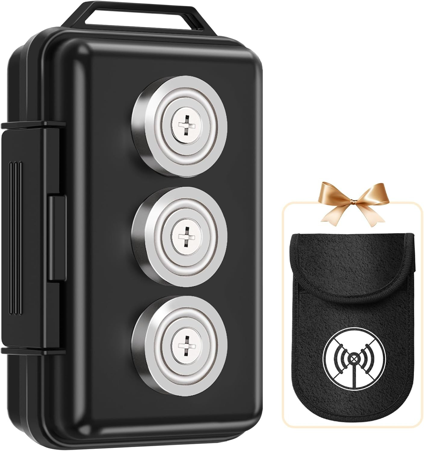 Upgraded Magnetic Key Holder Under Car, Hide a Key Outside With Faraday Bag, Wat