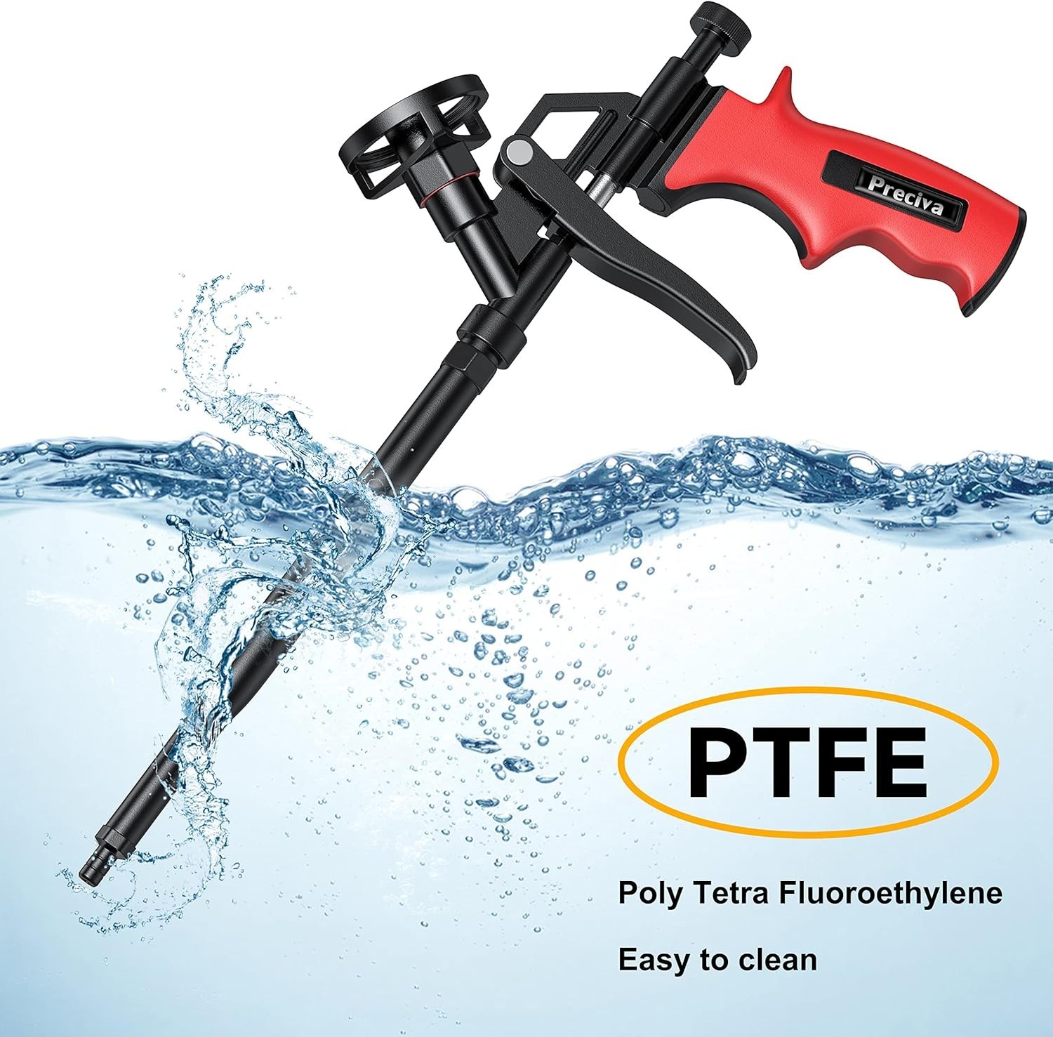 Versatile Professional Caulking Foam Gun with Precision Control - Red 12.99 inch