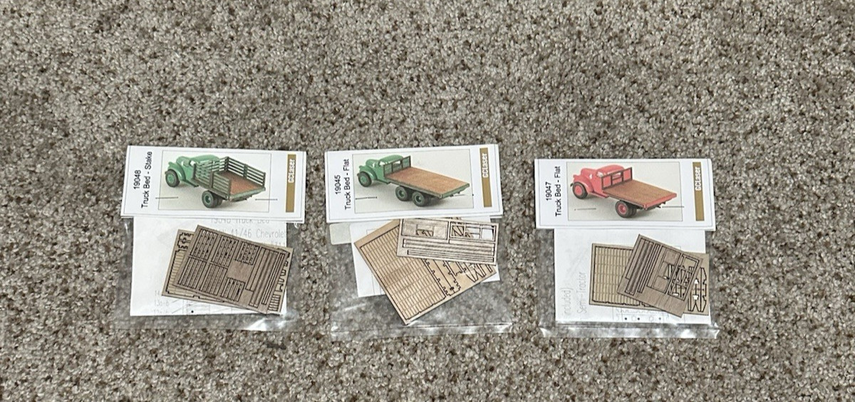 GCLaser Truck Bed Body HO Scale Laser-Cut Kits 19047 19048 19045 1:87 - Lot of 3