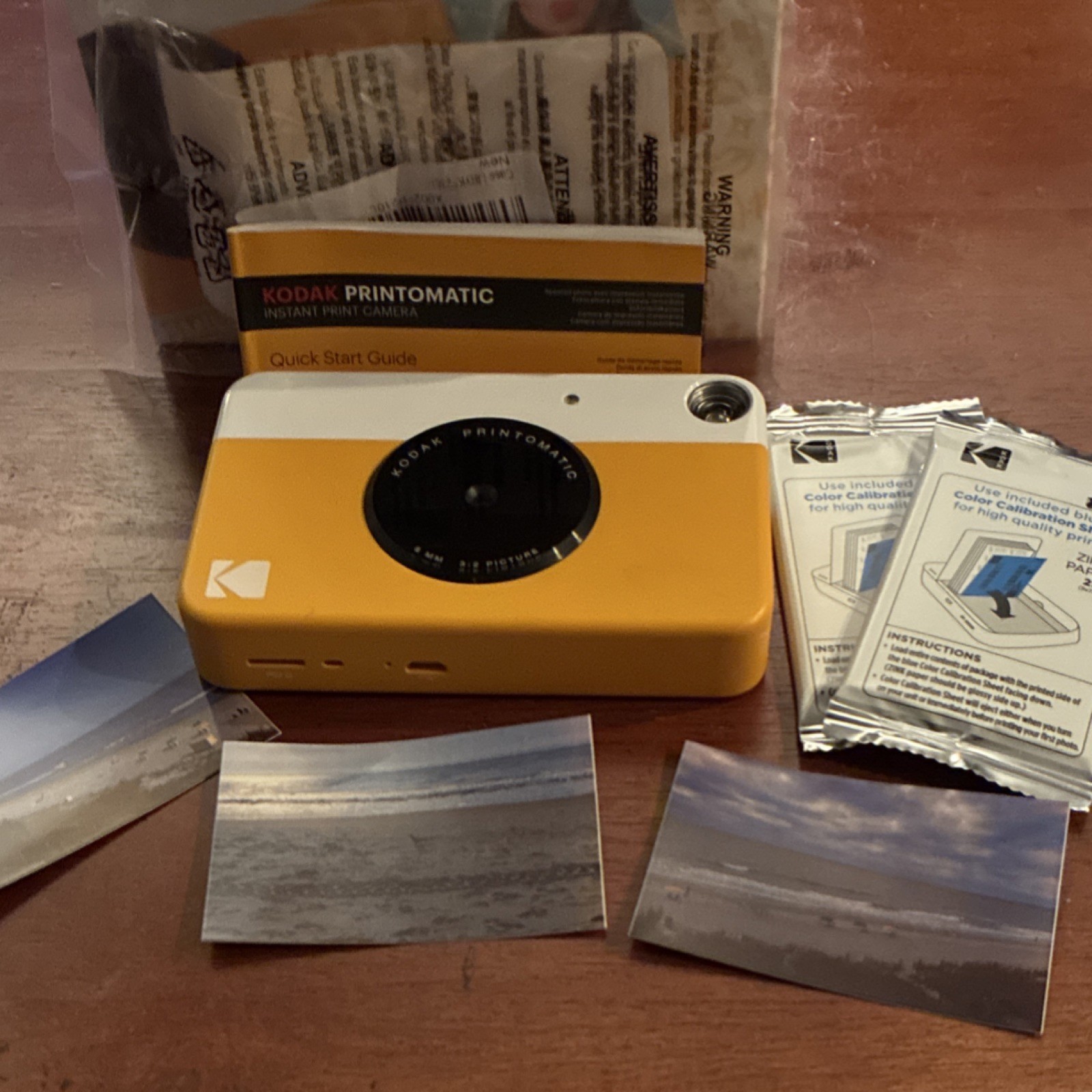 Kodak Printomatic Instant Print Camera Yellow White