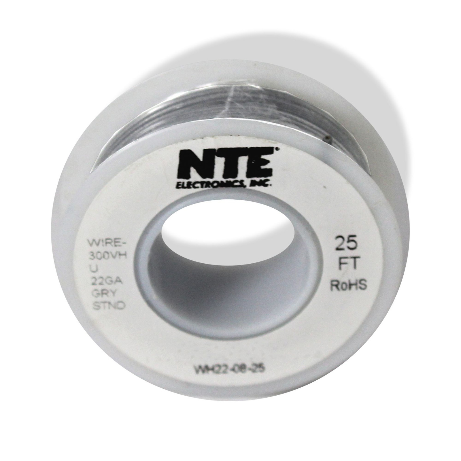 Wire Hookup 22 Gauge 25 ft stranded Grey coating 1702208GY-25P