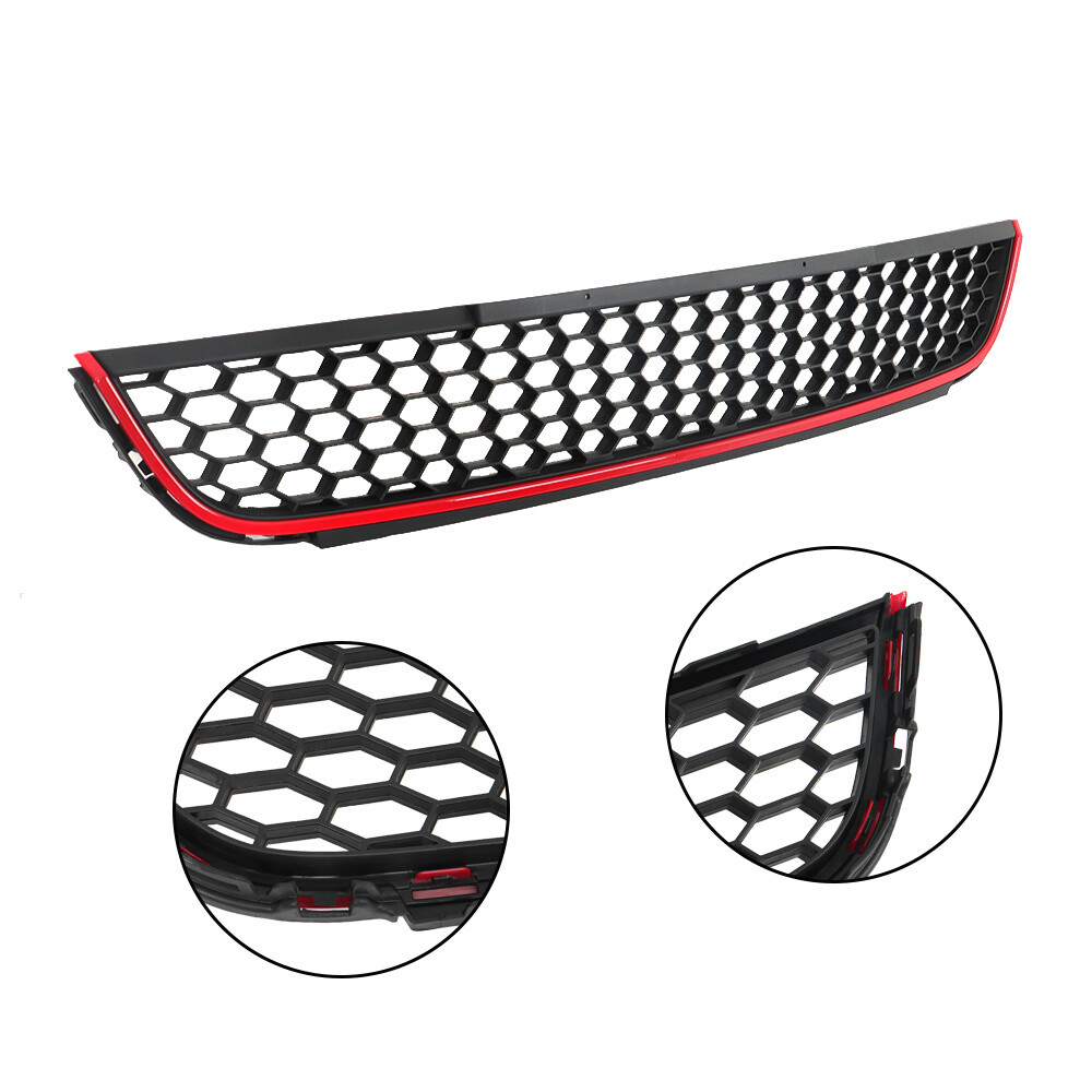 Front Bumper Upper＆Lower Grille Kit W/Bezels Trim Grill For VW Jetta 2011-2014