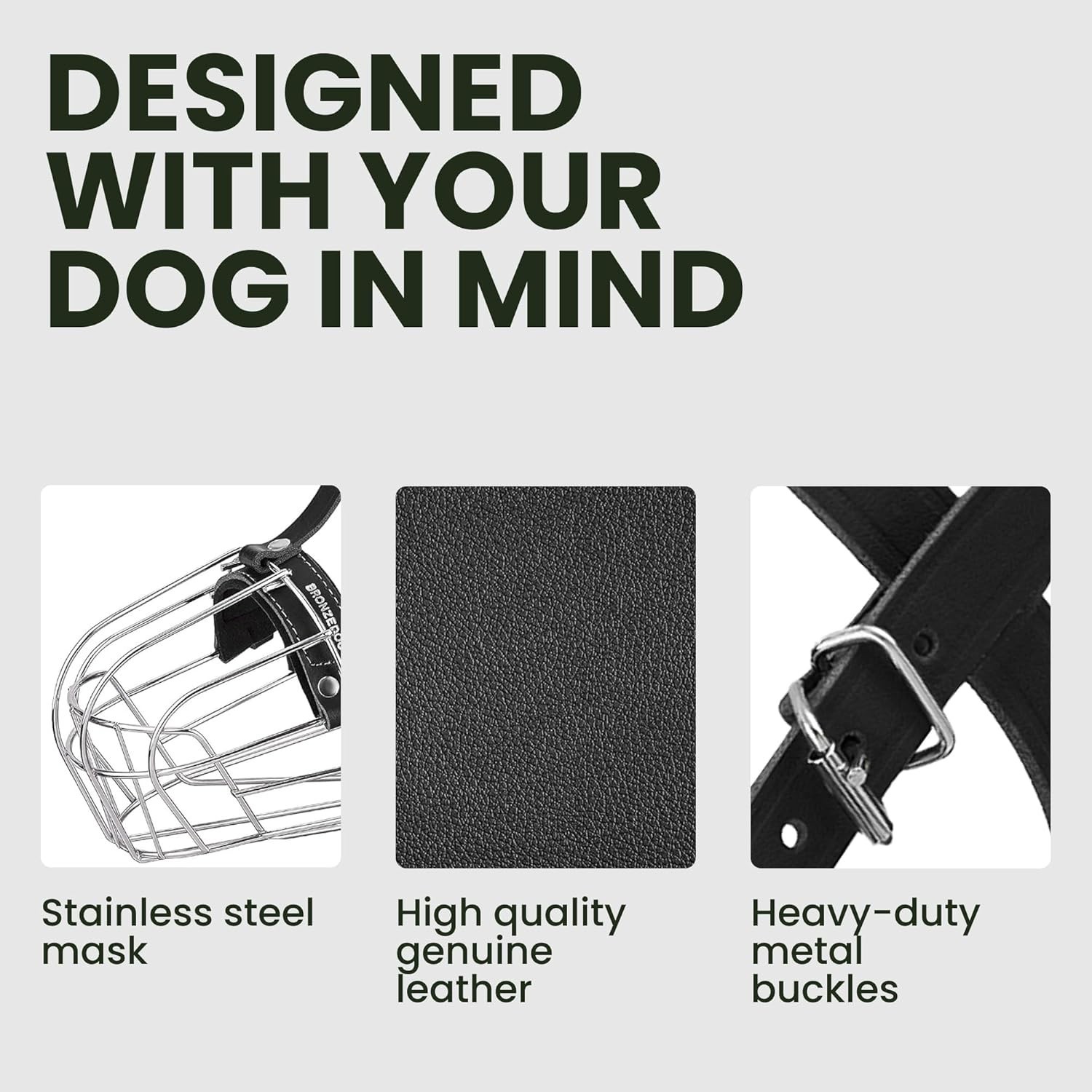 Adjustable Wire Basket Dog Muzzle for Large Breeds - Rottweiler Safe