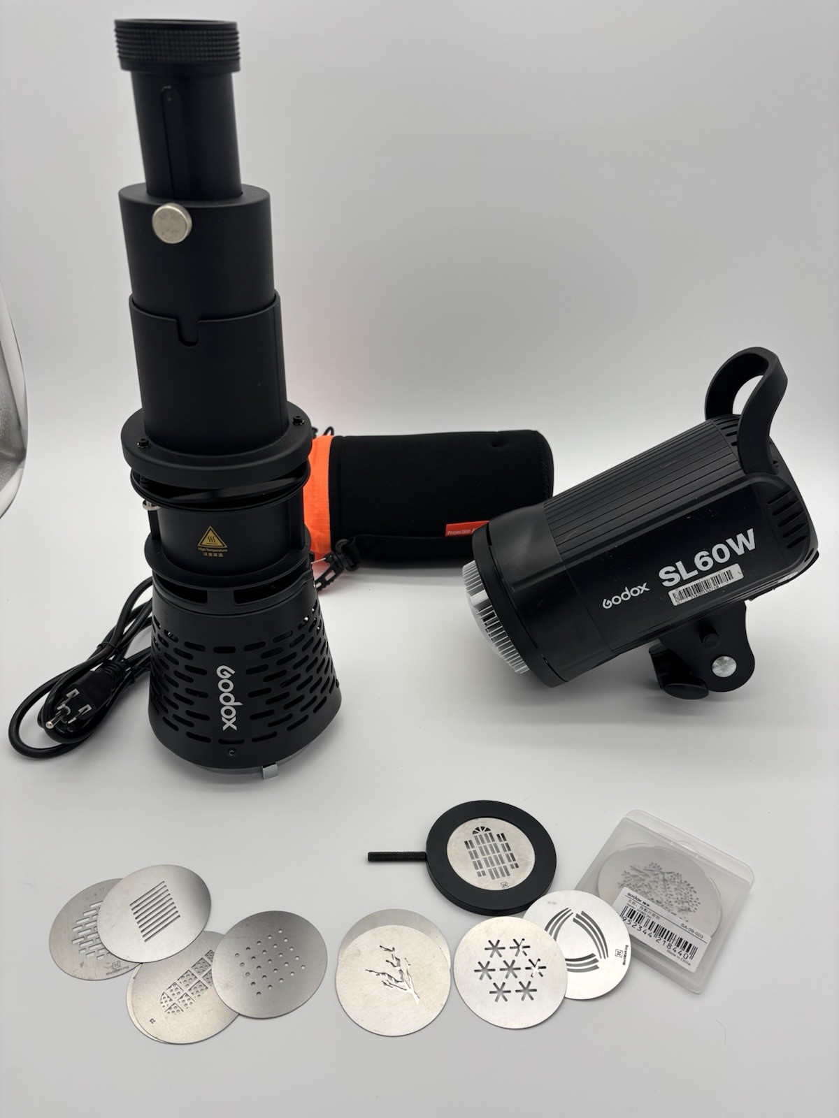 Godox SL60W LED Video Light Kit + SA-P Projection Attachment +  Gobos & Holder
