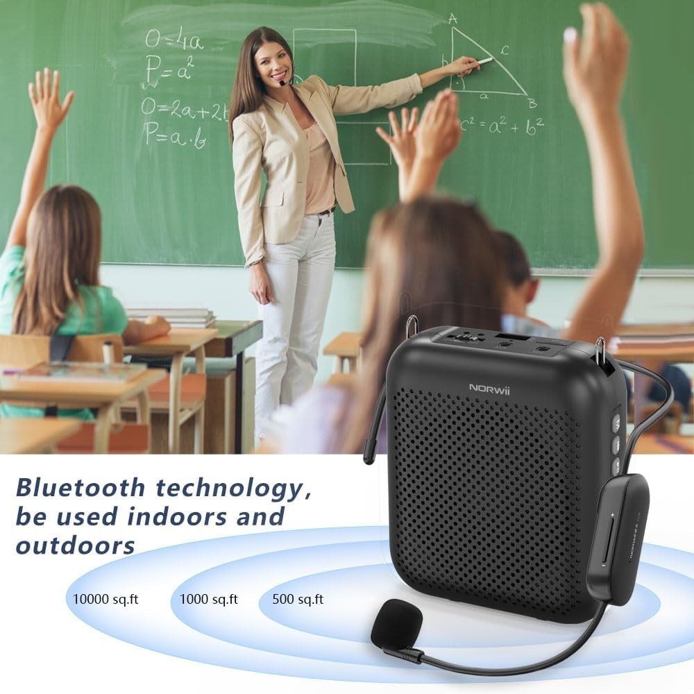 Voice Amplifier Wireless Microphone , 4000mAh Portable Rechargeable Bluetooth...