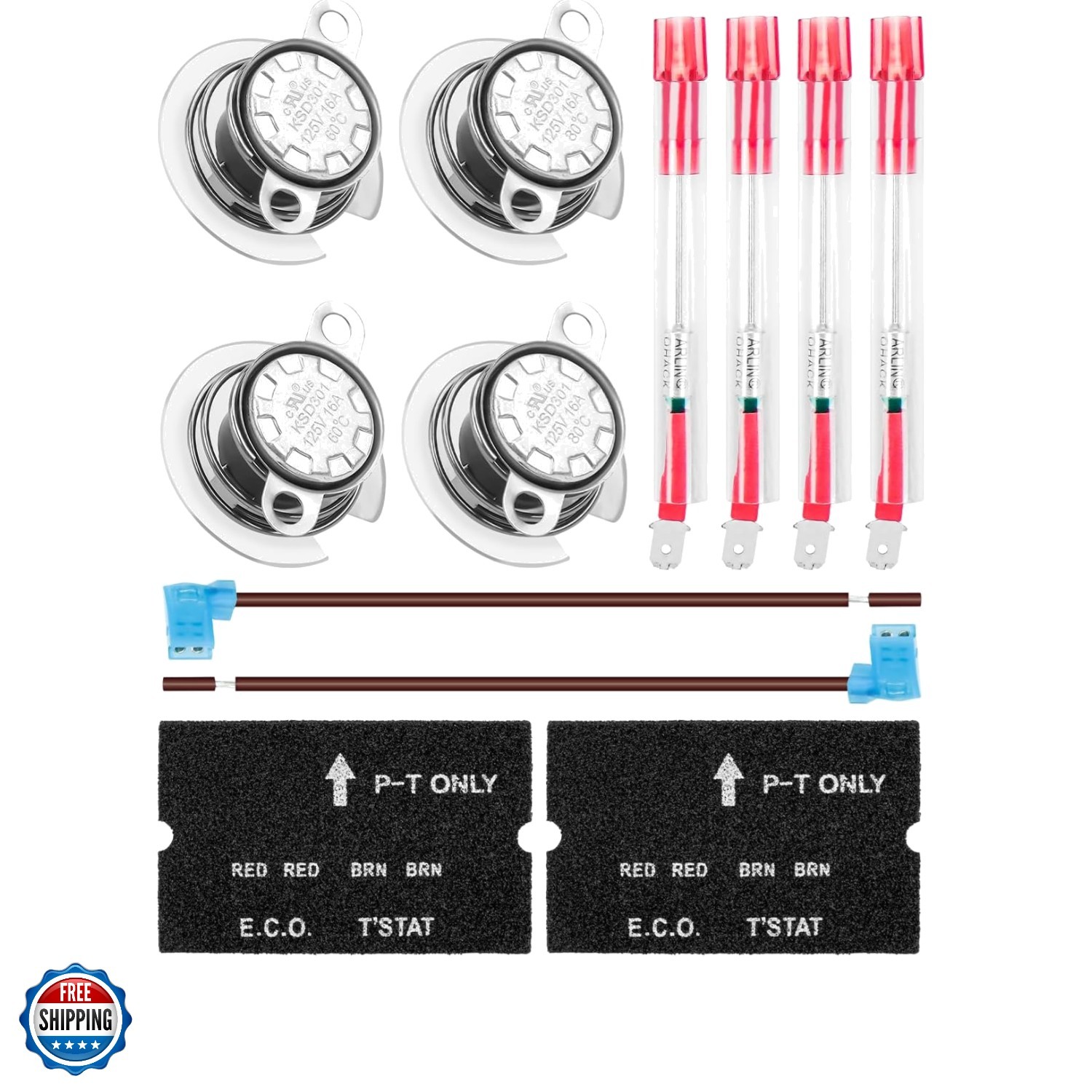 RV Water Heater Thermal Cutoff with ECO Thermostat Assembly Kit, Fit for Atwo...