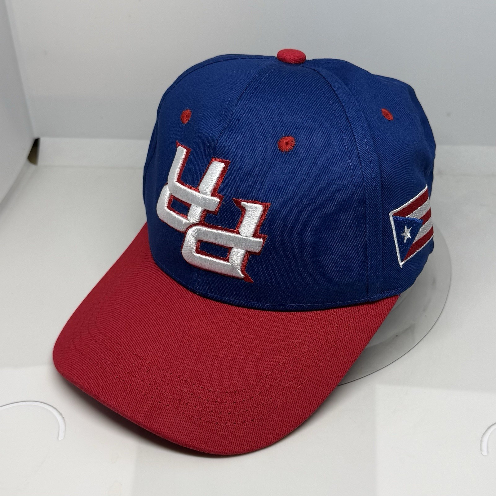 Puerto Rico PR Upside Down Hat 3D Embroidery And Flag - Belt Buckle Baseball Cap