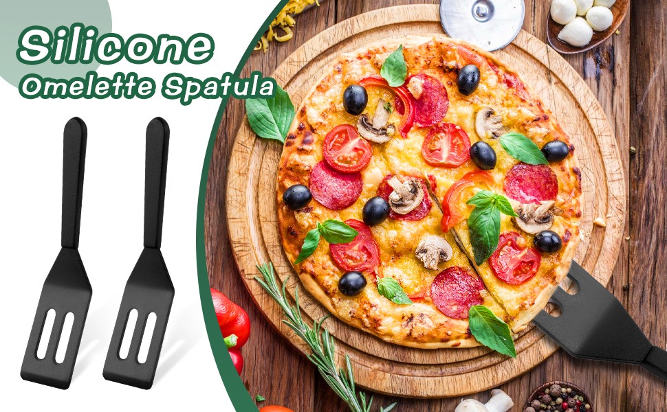 【2 Pack】 Small Spatula for Nonstick Cookware Mini Spatulas for kitchen