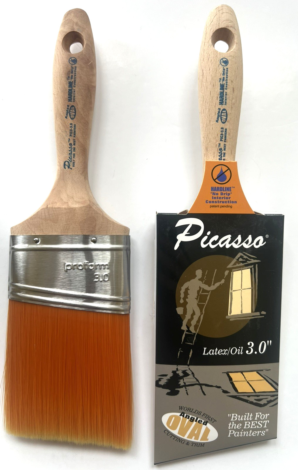 Proform PIC3-3.0 Picasso Oval Angle Beaver Tail Latex Oil Paint Brush 3-Inch