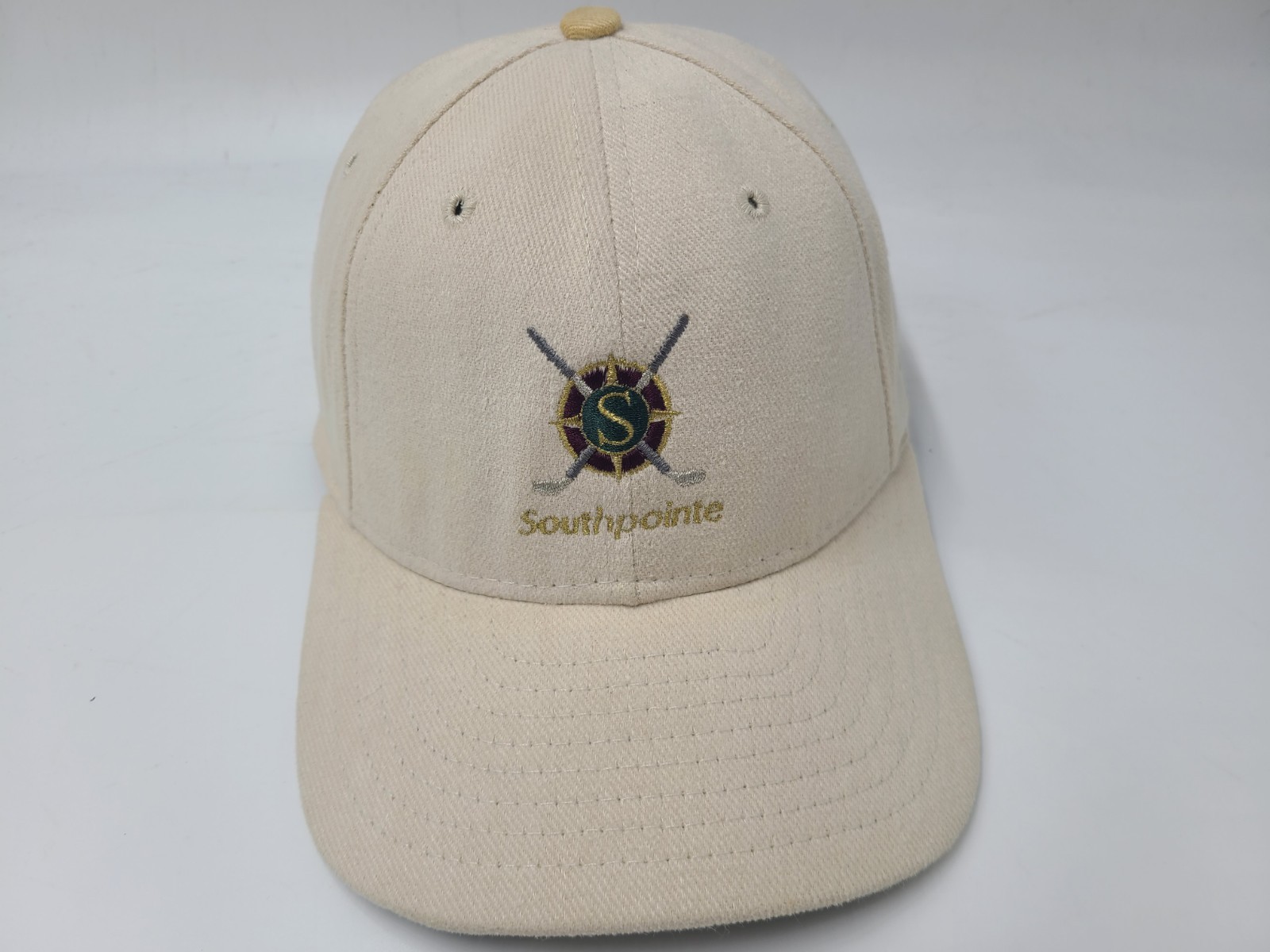 Vintage Southpointe Golf Club Course New Era 59Fifty Fitted 7 3/4 Hat Cap Beige