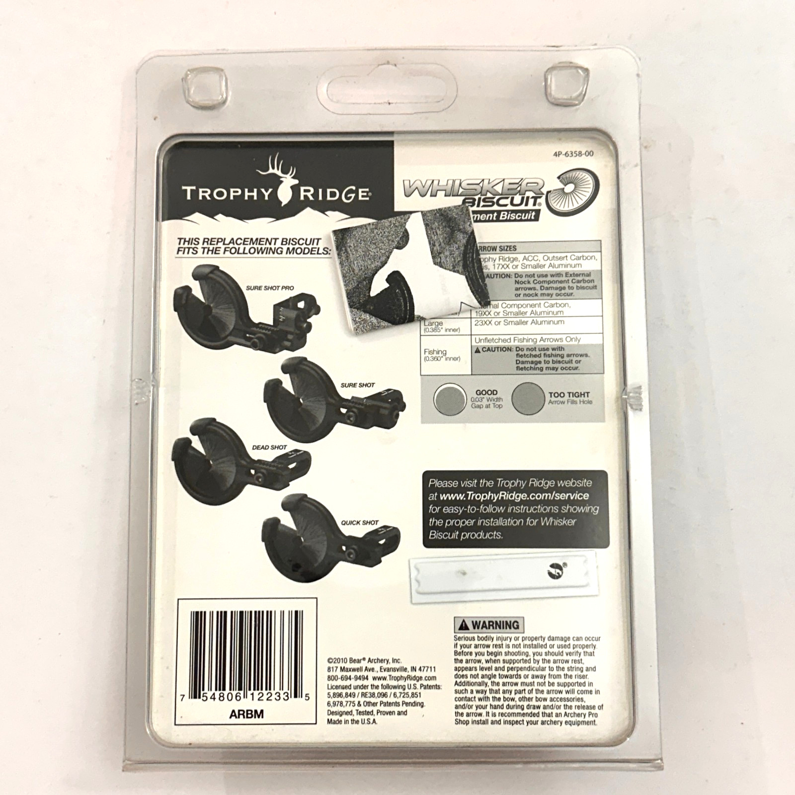 Trophy Ridge Whisker Biscuit Medium Replacement Black 4P-6358-88 New Made In USA