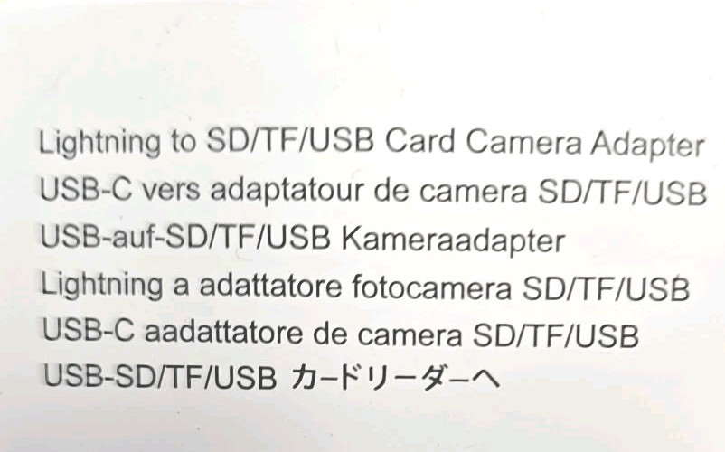 ALL-ROUND SD & TF CAMERA CARD READER NK-1032 PRO ADAPTER USB-C & Apple Lightning