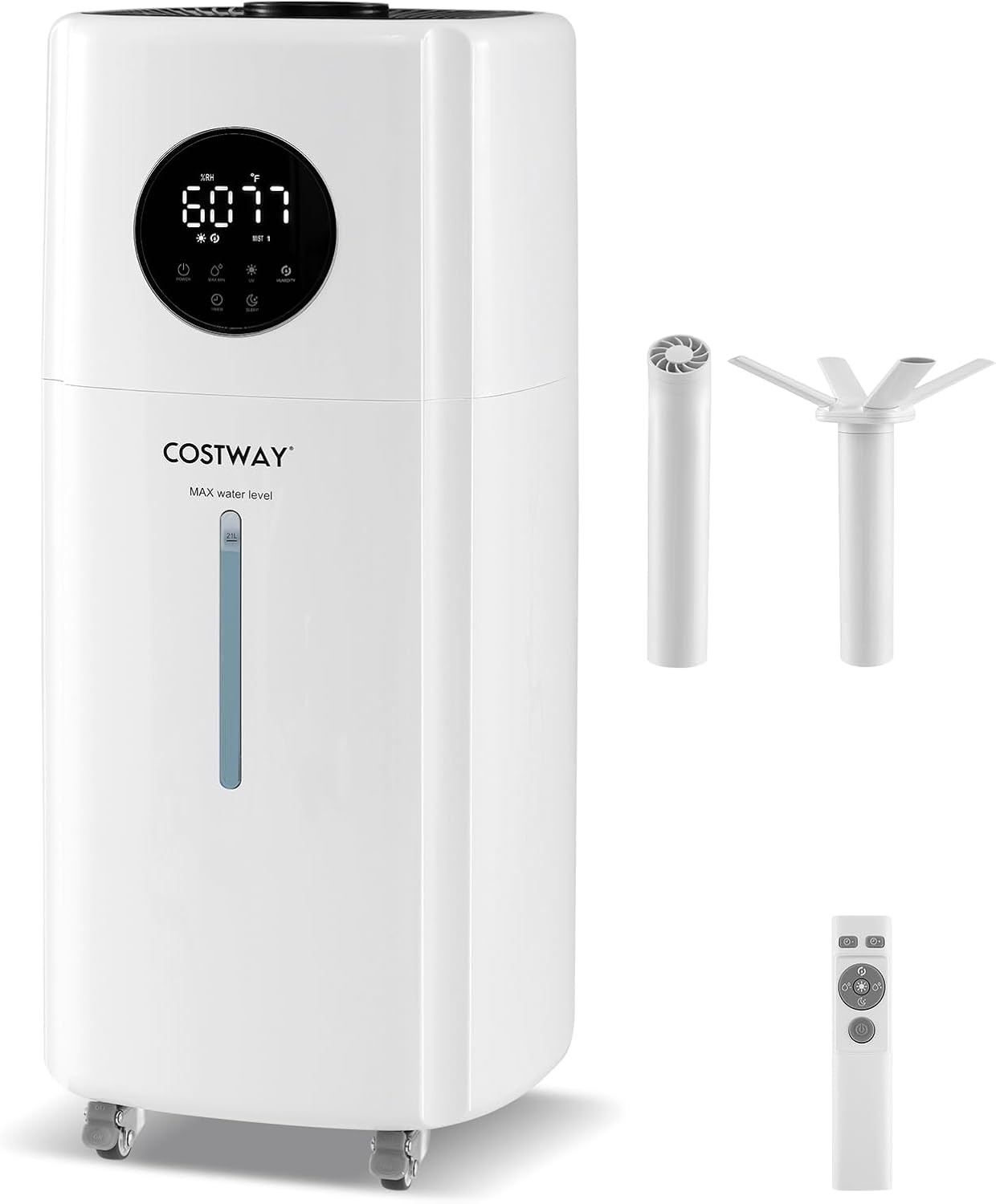 21L/5.5Gal Humidifier for Large Room, Top Fill Whole House Humidifier, 3 Mist