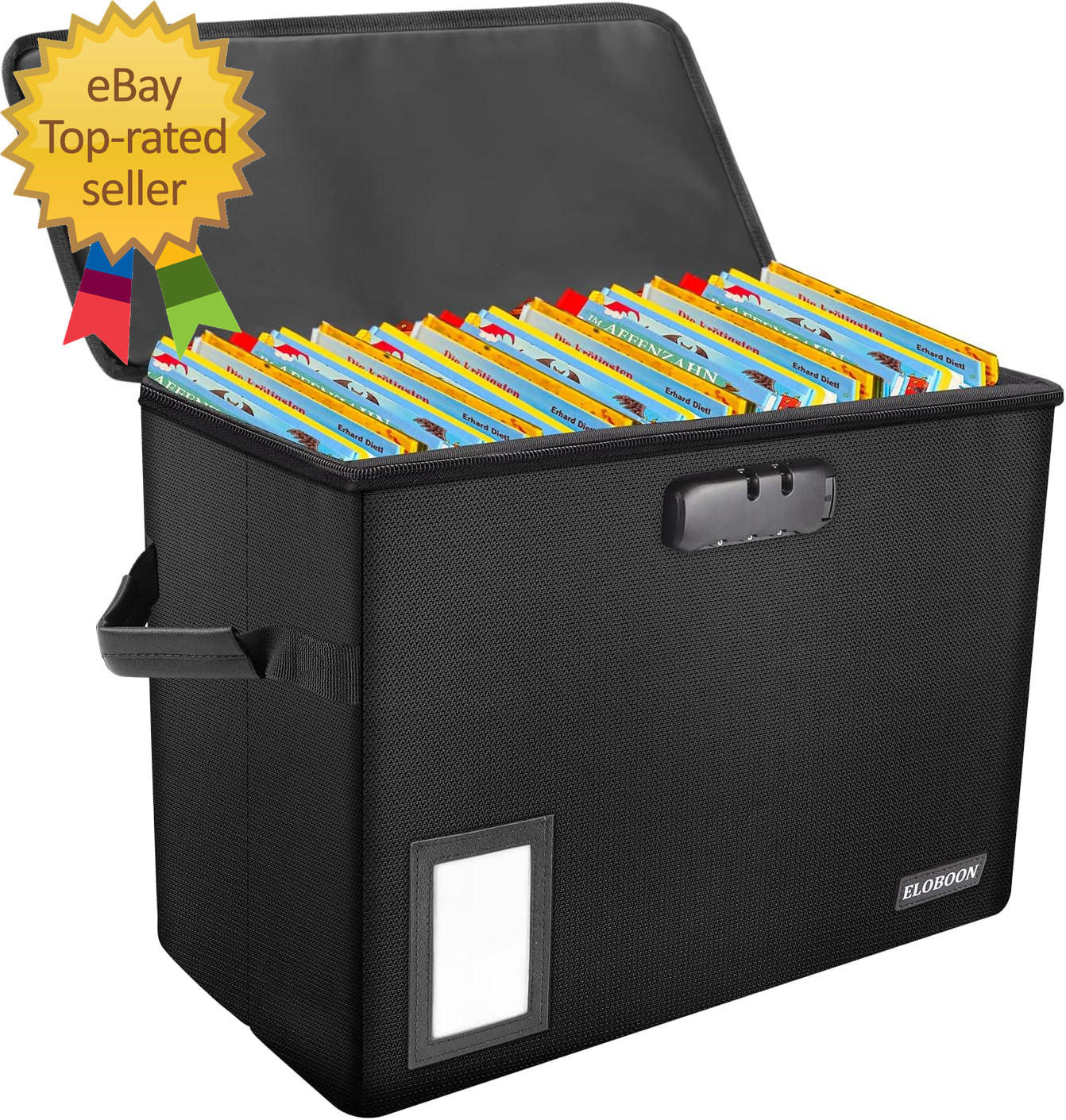 Comic Book Storage Box Fireproof & Water-Resistant Comic Book Box with Lock