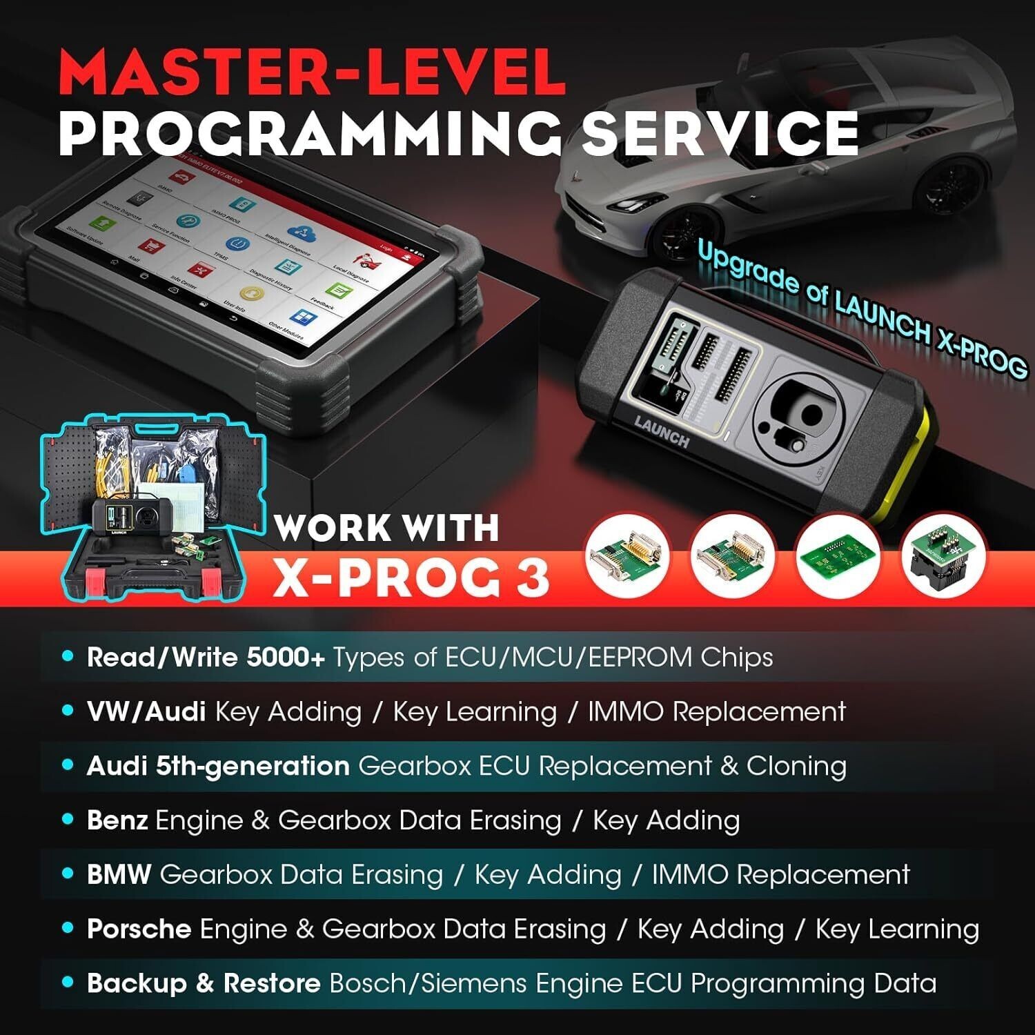 LAUNCH X431 IMMO ELITE PLUS PAD VII Car Diagnostic Tool Key Programming Scanner