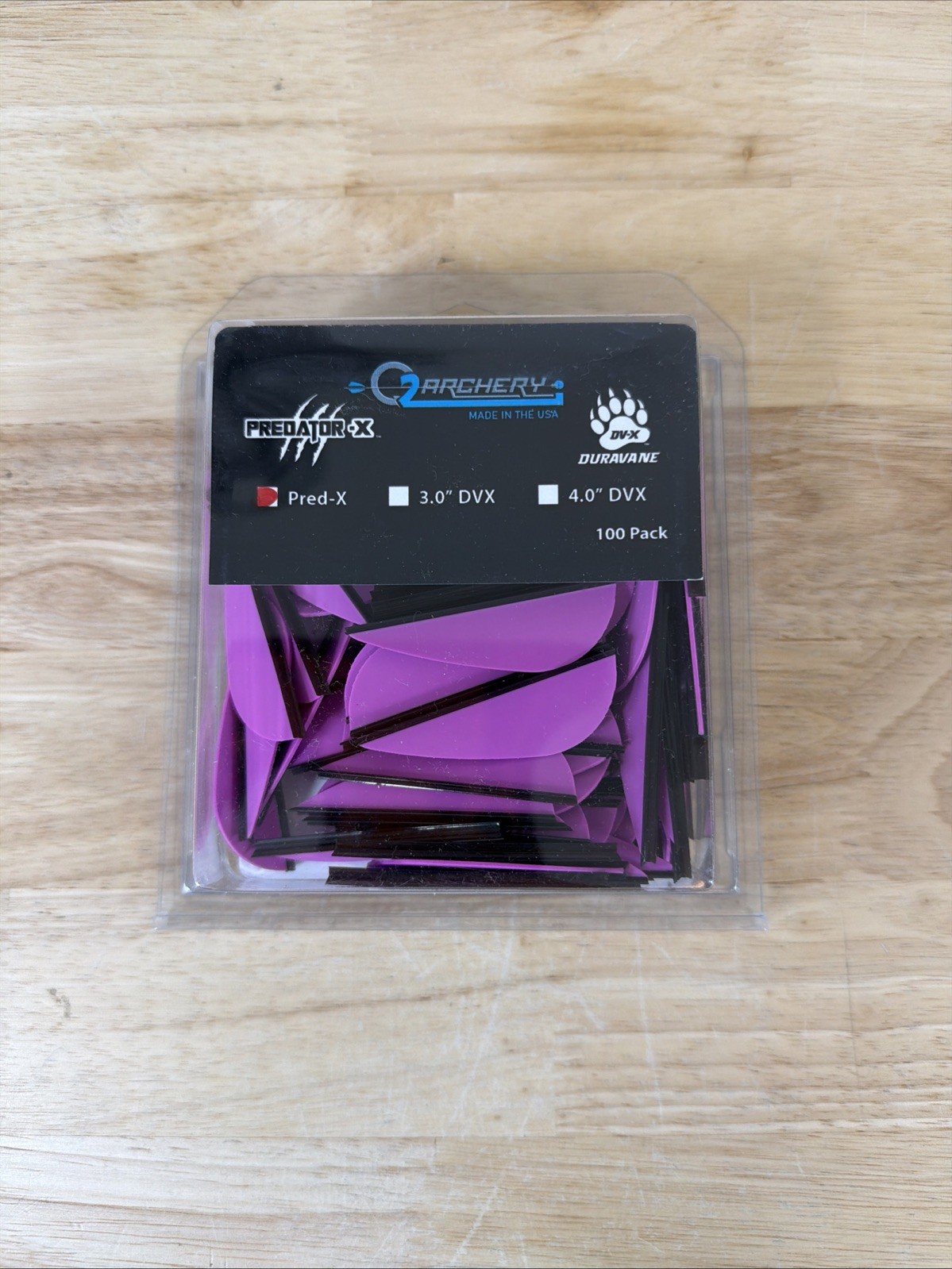 Q2I Archery Pred-X Target Archery Vanes - Purple 100 Count