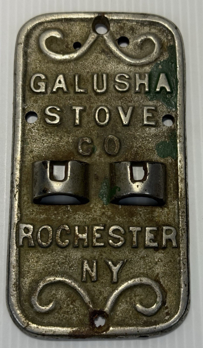 Antique GALUSHA Stove Co. Rochester NY Cast Iron Fireplace Chimney Damper Plate