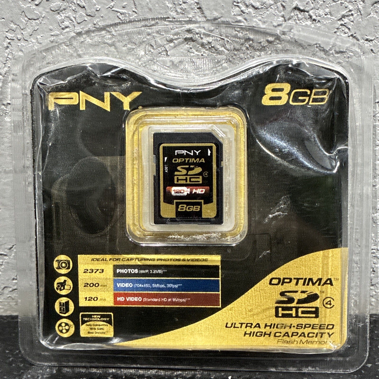 PNY Optima 8GB SDHC Class 4 Flash Memory Card (P-SDHC8G4H-GE)