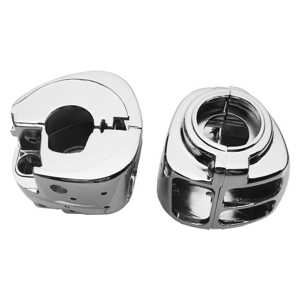 Chrome Hand Control Switch Housing Covers For Harley Sportster 1200 Softail Dyna