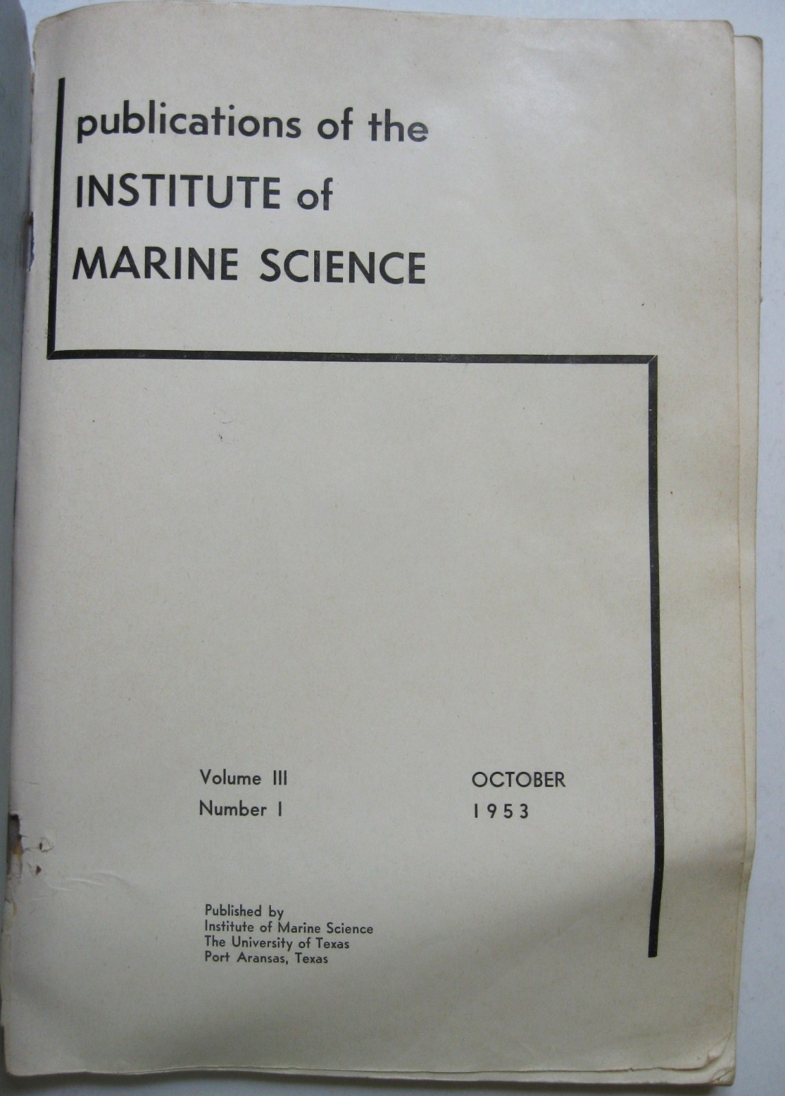 1953 U Texas Institute Marine Science Fish Bonnet Carre Shrimp Zoogeography Gulf