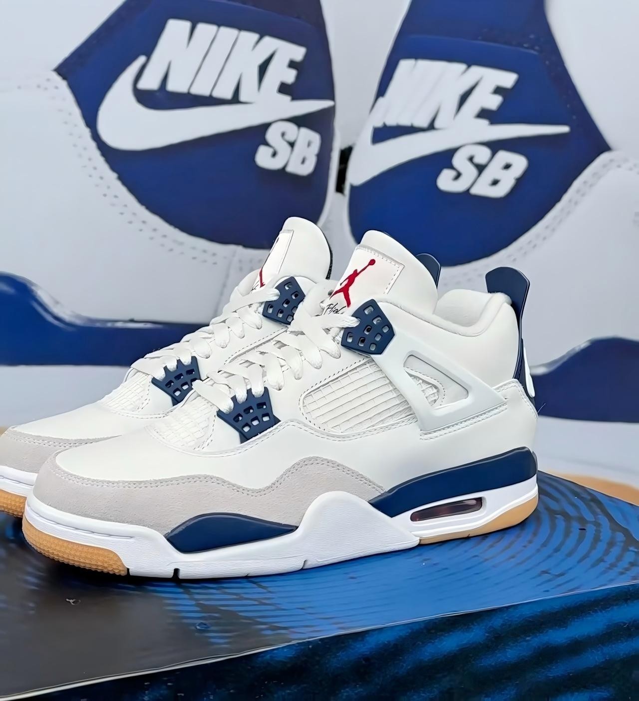 Men's Nike SB x Jordan Air Jordan 4 "Navy Blue"Mid Top Retro Basketball Shoes