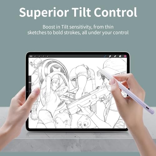 Stylus Pen, Active Stylus Pen Compatible for iOS and Android Purple