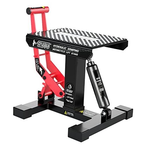 Hydraulic Motorcycle Lift Stand - Heavy-Duty Steel Maintenance Hoist Rack for