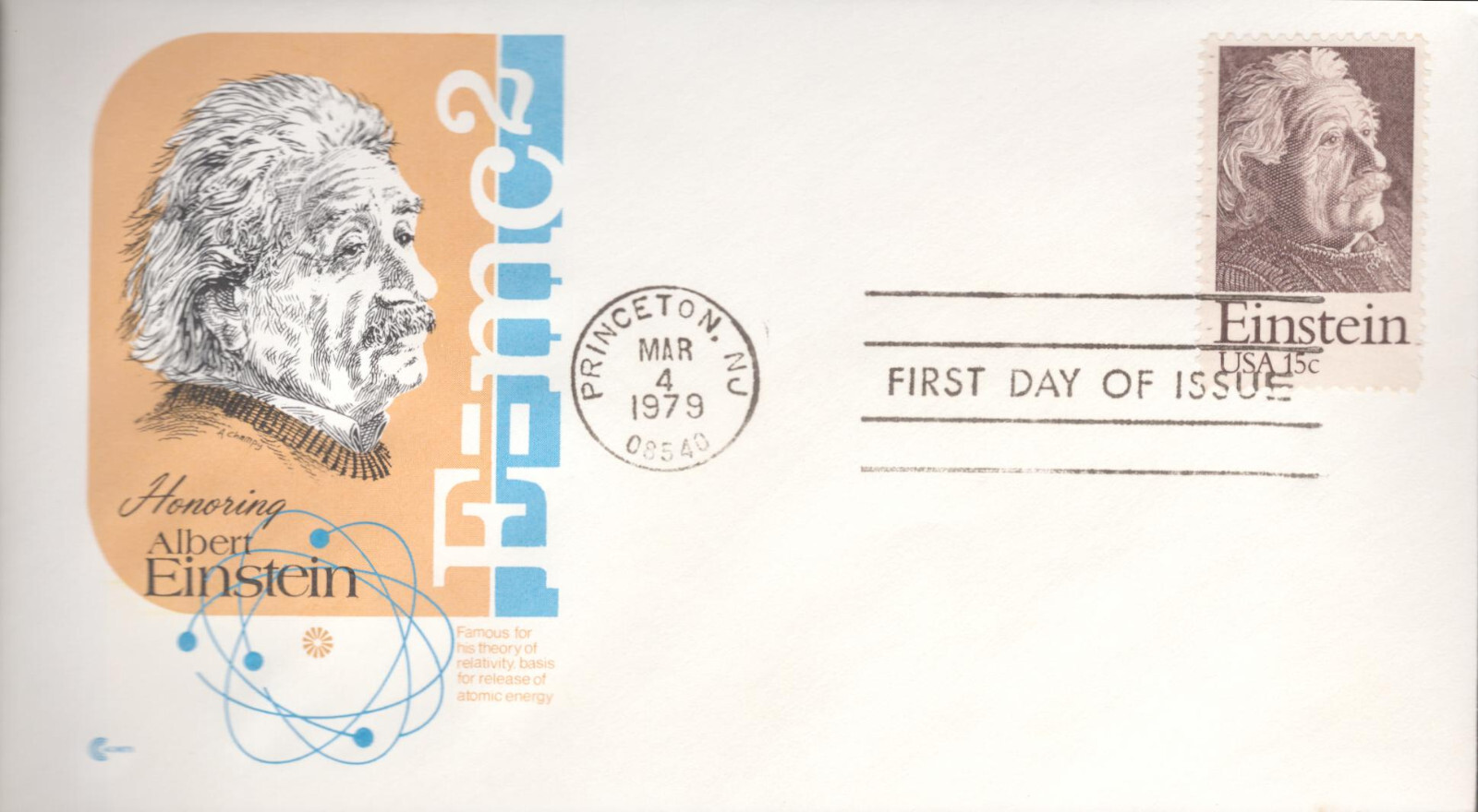 1979 First Day of Issue - honoring Albert Einstein - Cachet Craft w/card