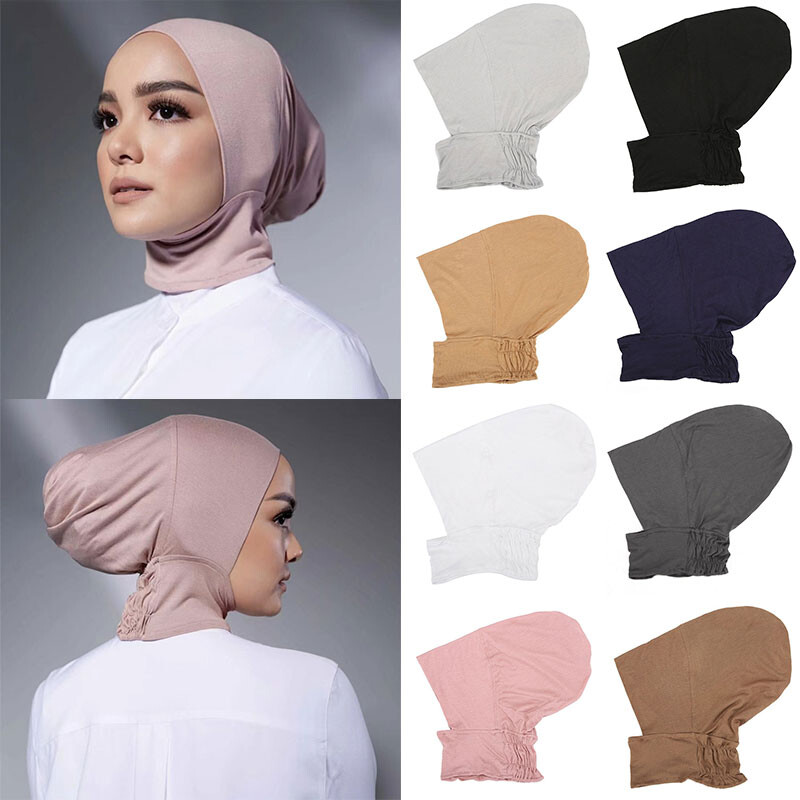 Muslim Women Inner Cap Hijab Head Cover Turban Arab Headwear Under Scarf Wrap❥