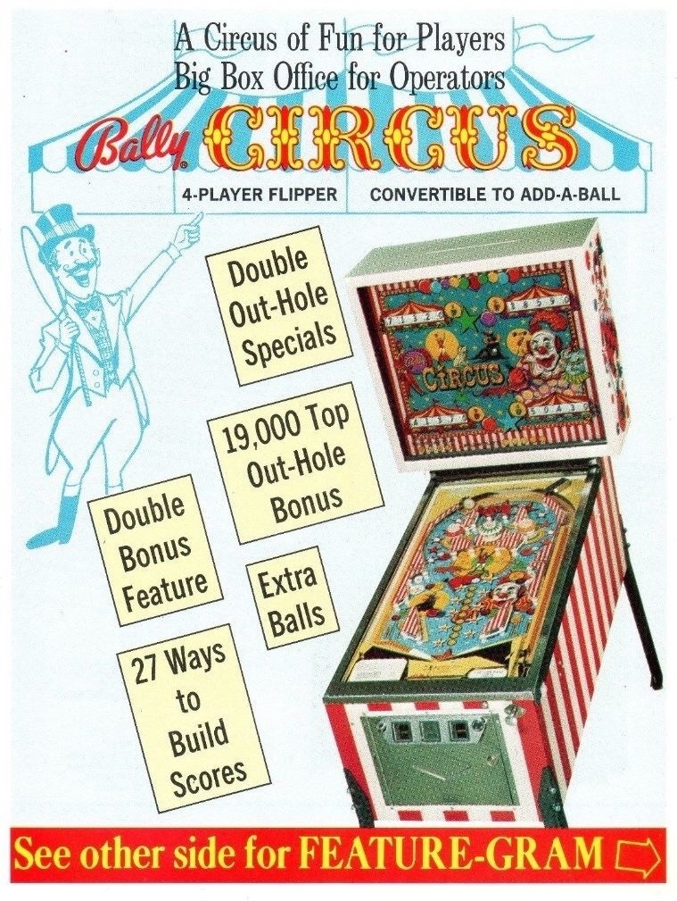 Vintage Bally Circus Pinball Machine