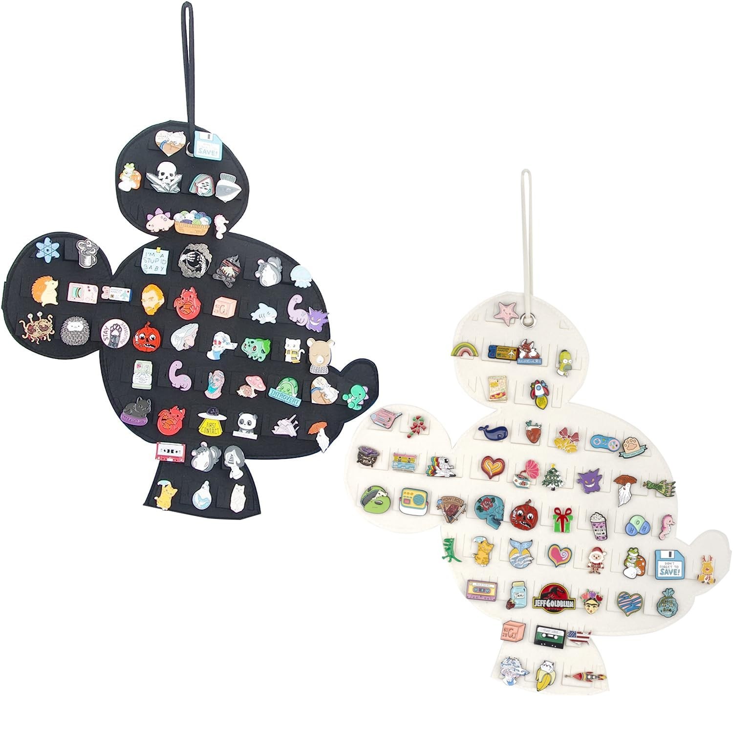 2 Pack Hanging Brooch Pin Organizer Enamel Pin Display Cute Cartoon Shape Bro...